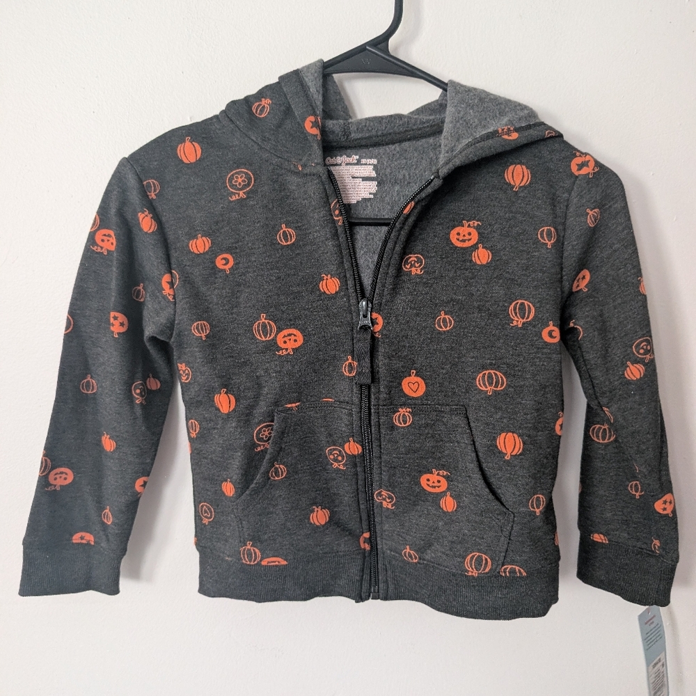 Cat & Jack Girls‎ Halloween Pumpkin Fleece Jacket Size XS NWT